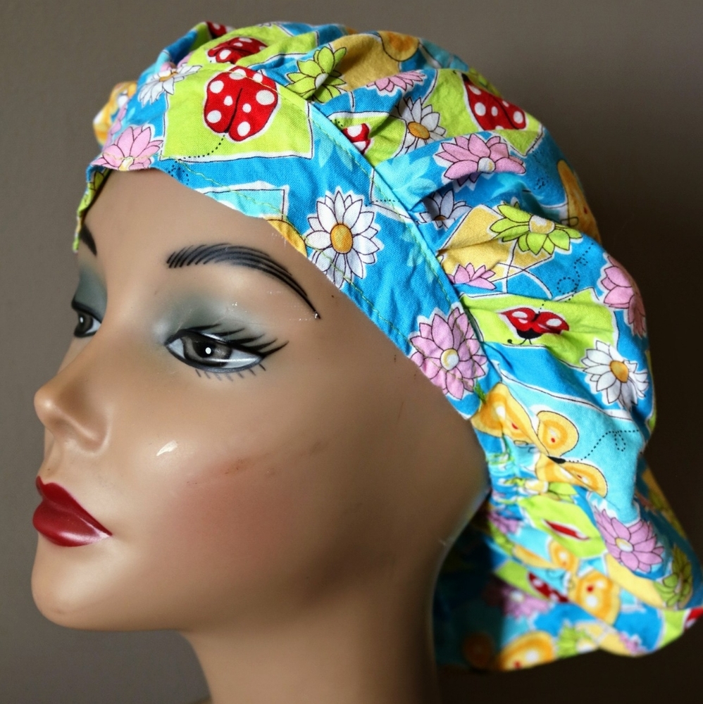 Spring Blossom bouffant scrub hat